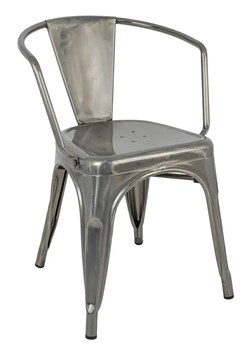 Nowoczesne krzesło z podłokietnikami srebrne - Riki 4X ze sklepu Edinos.pl w kategorii Krzesła - zdjęcie 172624189