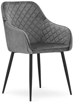 Szare tapicerowane krzesło z podłokietnikami - Koruco 3X ze sklepu Edinos.pl w kategorii Krzesła - zdjęcie 172624326