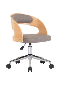 Tapicerowany fotel obrotowy taupe - Oxofi 5X ze sklepu Edinos.pl w kategorii Krzesła do biurka - zdjęcie 172624739