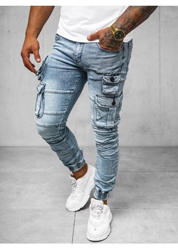 Spodnie jeansowe męskie joggery niebieskie OZONEE O/E9920 ze sklepu ozonee.pl w kategorii Spodnie męskie - zdjęcie 172625898