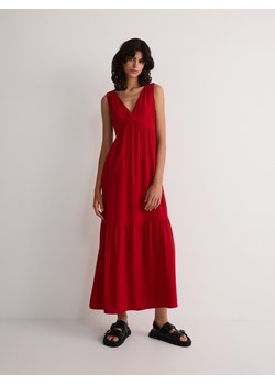 Reserved - Sukienka z wiskozy - czerwony ze sklepu Reserved w kategorii Sukienki - zdjęcie 172629278
