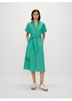 Reserved - Koszulowa sukienka midi - zielony ze sklepu Reserved w kategorii Sukienki - zdjęcie 172629465