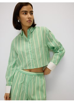 Reserved - Krótka koszula z lyocellem - jasnozielony ze sklepu Reserved w kategorii Koszule damskie - zdjęcie 172629667