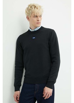 Hugo Blue sweter bawełniany kolor czarny lekki 50514698 ze sklepu ANSWEAR.com w kategorii Swetry męskie - zdjęcie 172630195
