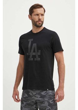 47 brand t-shirt bawełniany MLB Los Angeles Dodgers męski kolor czarny z nadrukiem BB012TEMIME601215JK ze sklepu ANSWEAR.com w kategorii T-shirty męskie - zdjęcie 172630405