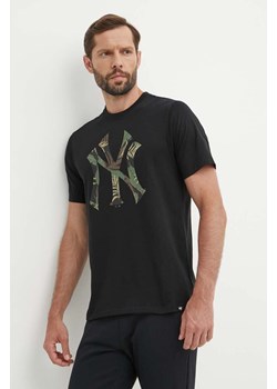 47 brand t-shirt bawełniany MLB New York Yankees męski kolor czarny z nadrukiem BB017TEMECH610489JK ze sklepu ANSWEAR.com w kategorii T-shirty męskie - zdjęcie 172630415