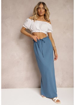 Niebieska Spódnica z Gumką w Talii Tiamantee ze sklepu Renee odzież w kategorii Spódnice - zdjęcie 172630675