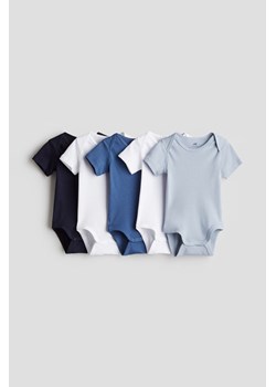 H & M - Bawełniane body 5-pak - Niebieski ze sklepu H&M w kategorii Odzież dla niemowląt - zdjęcie 172631158