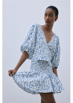 H & M - Marszczona spódniczka mini - Biały ze sklepu H&M w kategorii Spódnice - zdjęcie 172631216