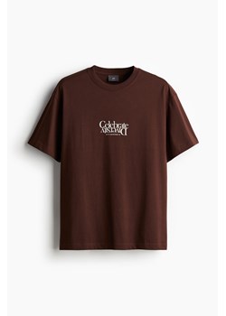 H & M - T-shirt z nadrukiem Loose Fit - Brązowy ze sklepu H&M w kategorii Bluzki damskie - zdjęcie 172631309