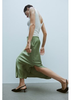 H & M - Spódnica z krepowanej satyny - Zielony ze sklepu H&M w kategorii Spódnice - zdjęcie 172631349