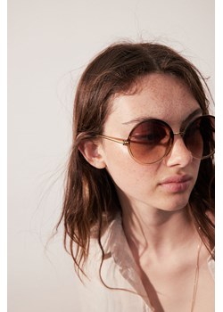H & M - Okrągłe okulary przeciwsłoneczne - Brązowy ze sklepu H&M w kategorii Okulary przeciwsłoneczne damskie - zdjęcie 172631356