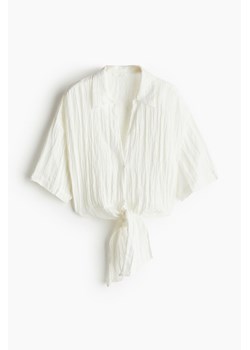H & M - Bluzka z wiązanym detalem - Biały ze sklepu H&M w kategorii Bluzki damskie - zdjęcie 172631389