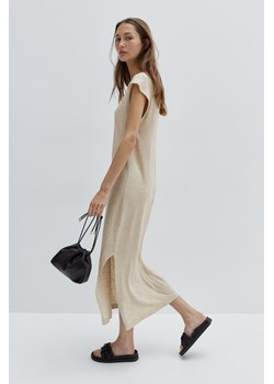 H & M - Sukienka midi z domieszką lnu - Beżowy ze sklepu H&M w kategorii Sukienki - zdjęcie 172631395