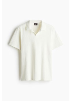 H & M - Strukturalny top polo Regular Fit - Biały ze sklepu H&M w kategorii T-shirty męskie - zdjęcie 172631406