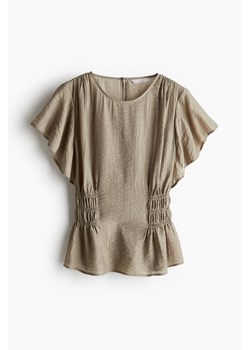H & M - Tkaninowa bluzka o strukturalnej powierzchni - Beżowy ze sklepu H&M w kategorii Bluzki damskie - zdjęcie 172631425