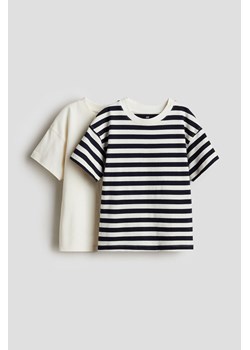 H & M - T-shirt oversize 2-pak - Niebieski ze sklepu H&M w kategorii Bluzki dziewczęce - zdjęcie 172631487