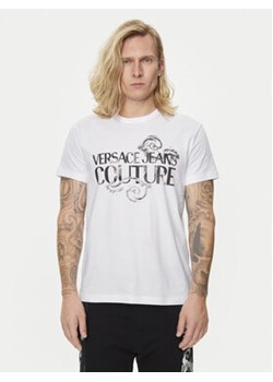 Versace Jeans Couture T-Shirt 76GAHG00 Biały Regular Fit ze sklepu MODIVO w kategorii T-shirty męskie - zdjęcie 172637379
