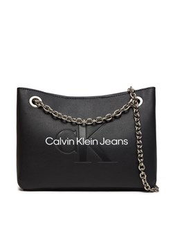 Torebka Calvin Klein Jeans Sculpted Shoulder Bag24 Mono K60K607831 Czarny ze sklepu eobuwie.pl w kategorii Listonoszki - zdjęcie 172637916
