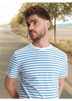 Sinsay - Koszulka w paski - niebieski ze sklepu Sinsay w kategorii T-shirty męskie - zdjęcie 172639396