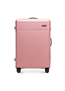 Duża walizka z ABS-u z pionowymi paskami różowa ze sklepu WITTCHEN w kategorii Walizki - zdjęcie 172639599
