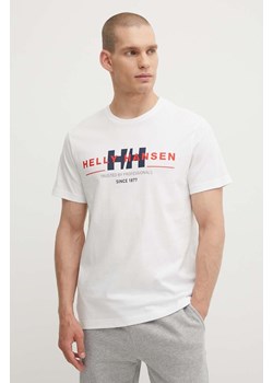 Helly Hansen t-shirt bawełniany kolor biały wzorzysty ze sklepu ANSWEAR.com w kategorii T-shirty męskie - zdjęcie 172640179