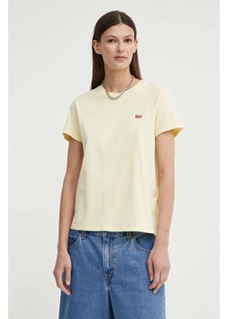 Levi&apos;s t-shirt bawełniany damski kolor żółty ze sklepu ANSWEAR.com w kategorii Bluzki damskie - zdjęcie 172640325