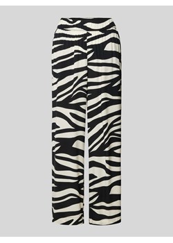 Spodnie materiałowe o rozkloszowanym kroju ze wzorem na całej powierzchni ze sklepu Peek&Cloppenburg  w kategorii Spodnie damskie - zdjęcie 172640907