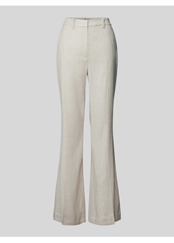Spodnie lniane rozkloszowane z elastycznym pasem model ‘Ria Miranda’ ze sklepu Peek&Cloppenburg  w kategorii Spodnie damskie - zdjęcie 172641038