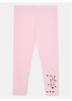 Guess Legginsy K4GB03 J1313 Różowy Slim Fit ze sklepu MODIVO w kategorii Spodnie i półśpiochy - zdjęcie 172643958