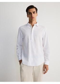 Reserved - Koszula regular z lnem - biały ze sklepu Reserved w kategorii Koszule męskie - zdjęcie 172644858