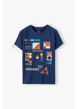 T-shirt chłopięcy granatowy z kolorowym nadrukiem ze sklepu 5.10.15 w kategorii T-shirty chłopięce - zdjęcie 172645236
