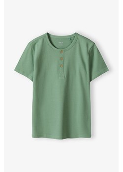 Zielony t-shirt chłopięcy z guzikami - Limited Edition ze sklepu 5.10.15 w kategorii T-shirty chłopięce - zdjęcie 172645246