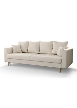 Kremowa sofa rozkładana na nóżkach - Adante ze sklepu Edinos.pl w kategorii Sofy i kanapy - zdjęcie 172646138
