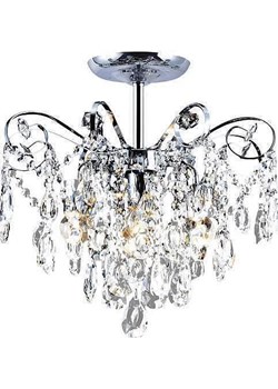 Srebrny kryształowy żyrandol glamour - A272-Amvo ze sklepu Edinos.pl w kategorii Lampy wiszące - zdjęcie 172646245