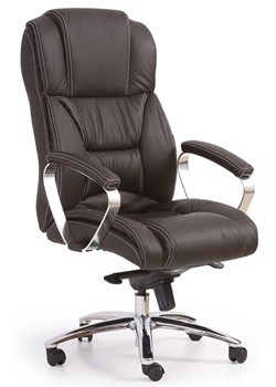 Brązowy skórzany fotel obrotowy - Tenar ze sklepu Edinos.pl w kategorii Krzesła do biurka - zdjęcie 172646666