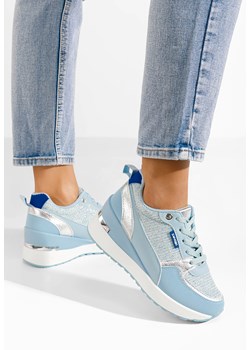 Niebieski sneakersy na koturnie Zaneta ze sklepu Zapatos w kategorii Buty sportowe damskie - zdjęcie 172647967