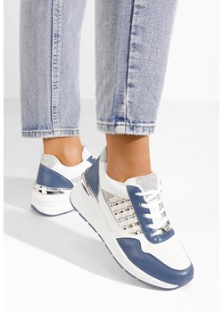 Niebieski sneakersy na koturnie Brynda ze sklepu Zapatos w kategorii Buty sportowe damskie - zdjęcie 172647969