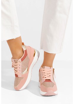 Różowe sneakersy na koturnie Zenna ze sklepu Zapatos w kategorii Buty sportowe damskie - zdjęcie 172647975