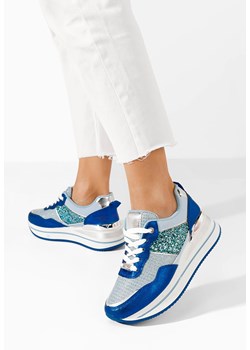 Niebieskie sneakersy na platformie Hanifa ze sklepu Zapatos w kategorii Buty sportowe damskie - zdjęcie 172647979
