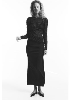 H & M - Długa spódnica marszczona - Czarny ze sklepu H&M w kategorii Spódnice - zdjęcie 172648069