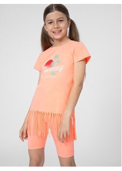 4F T-Shirt 4FJSS23TTSHF400 Różowy Regular Fit ze sklepu MODIVO w kategorii Bluzki dziewczęce - zdjęcie 172648969