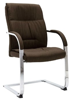 Brązowe tapicerowane krzesło konferencyjne - Lauris 3X ze sklepu Edinos.pl w kategorii Krzesła - zdjęcie 172649589