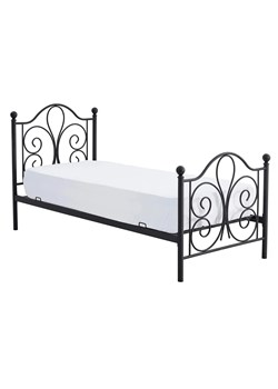 Czarne rustykalne łóżko 90x200 cm - Doka ze sklepu Edinos.pl w kategorii Łóżka i materace - zdjęcie 172649818