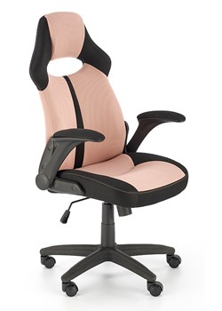 Różowy tapicerowany fotel obrotowy - Hatrix ze sklepu Edinos.pl w kategorii Krzesła biurowe - zdjęcie 172649866