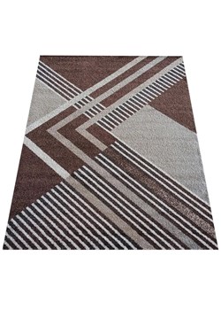 Brązowy nowoczesny dywan z wzorami - Fakir ze sklepu Edinos.pl w kategorii Dywany - zdjęcie 172649869