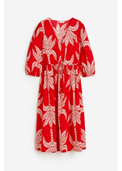 H & M - Sukienka z baloniastym rękawem - Czerwony ze sklepu H&M w kategorii Sukienki - zdjęcie 172651678