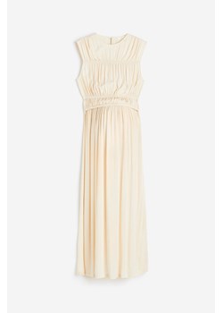 H & M - MAMA Marszczona sukienka dla karmiącej - Beżowy ze sklepu H&M w kategorii Sukienki ciążowe - zdjęcie 172651689