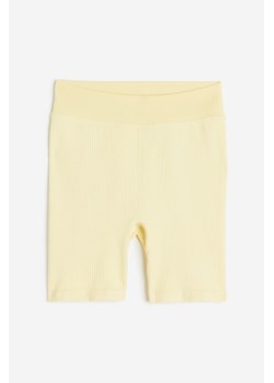 H & M - Krótkie legginsy bezszwowe DryMove - Żółty ze sklepu H&M w kategorii Szorty - zdjęcie 172651728