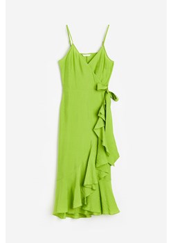 H & M - Kopertowa sukienka z falbaną - Zielony ze sklepu H&M w kategorii Sukienki - zdjęcie 172651769